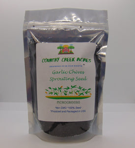 Garlic Chives Sprouting Seeds- Non-GMO Sprouting Seeds - Microgreens, Garden Planting, or planters Country Creek LLC. Brand.