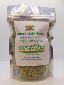 Green Pea Seed, Microgreen, Sprouting Seed, NON GMO - Country Creek LLC Brand - High Sprout Germination- Edible Seeds, Gardening, Hydroponics, Growing Salad Sprouts