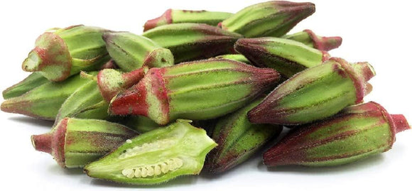 Hill Country Red Okra Seeds  - Non-GMO - Beautiful, Tall red-stemmed Plants Produce Wide Green pods tinged with red Full of The Good Okra Flavor. - Country Creek LLC - Country Creek LLC