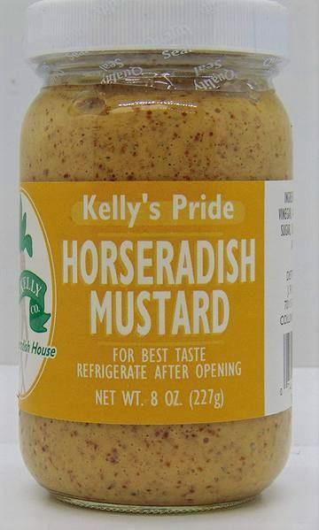 KELLY'S PRIDE SAUCE 2 Pack Mix-PREPARED HORSERADISH, HORSERADISH MUSTARD, HORSERADISH SAUCE AND COCKTAIL SAUCE 8 OZ JARS, PREPARED HORSERADISH MADE FROM 100 PERCENT FRESH GRATED HORSERADISH ROOTS - Country Creek LLC